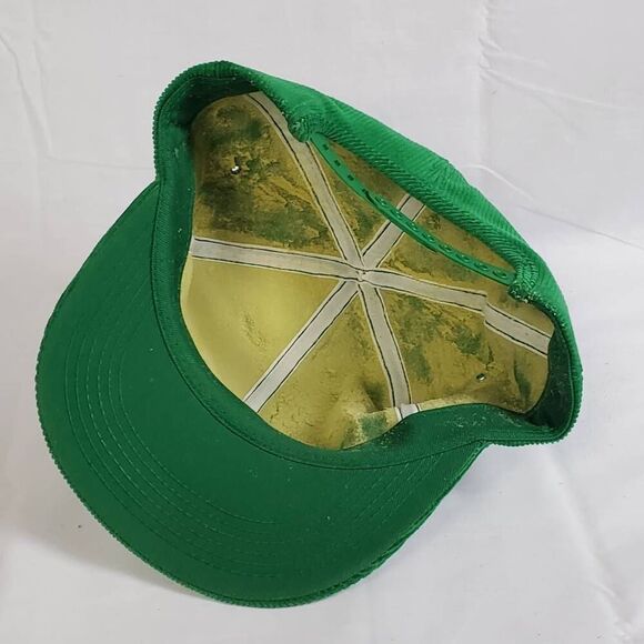 Vintage Pioneer Seed Corn Corduroy Hat Green Snapback Cap Old Logo Patch USA Far - Picture 3 of 6